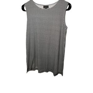 J. Jill Wearever Layering Tank Top Houndstooth Black Stretchy Shirt Cami Size XS